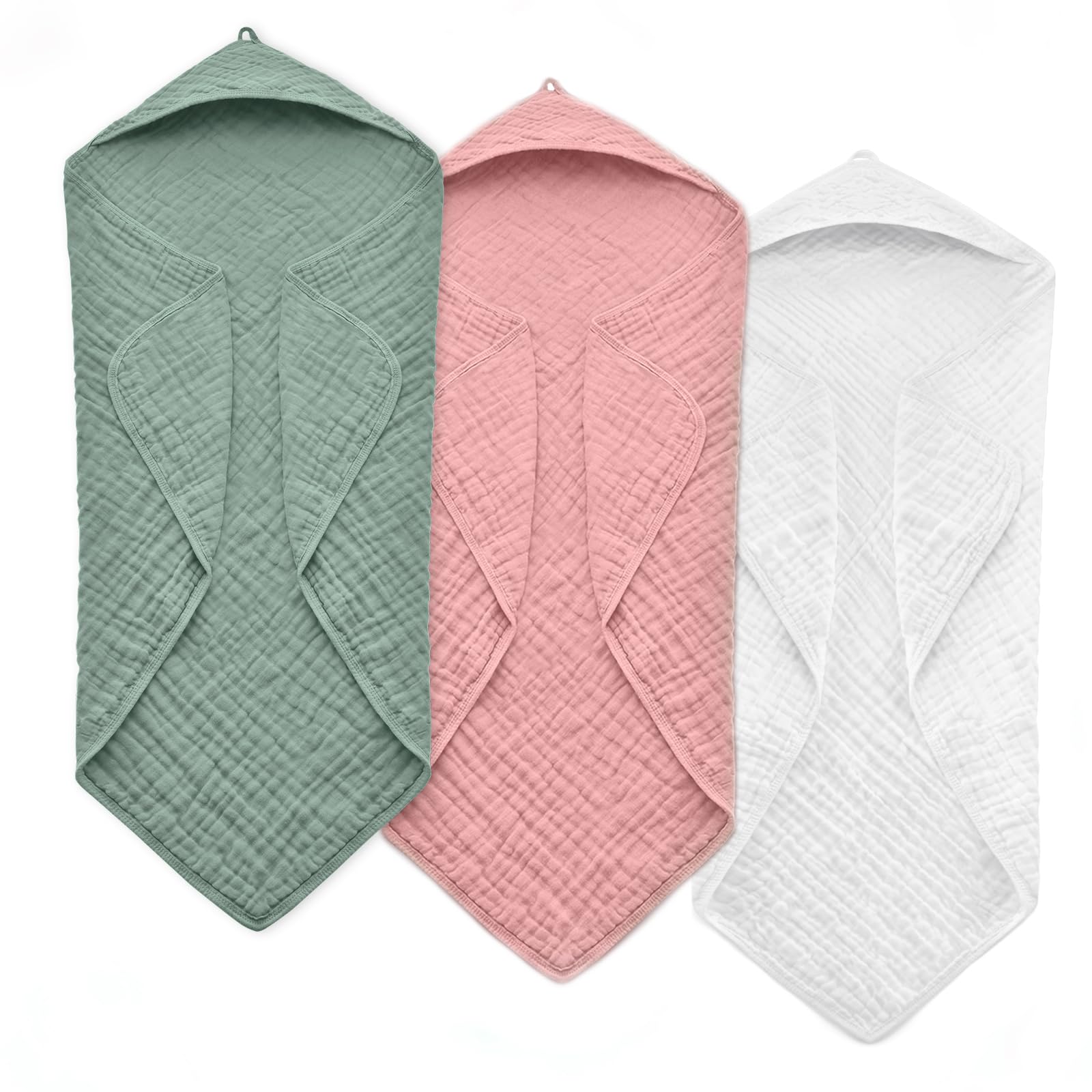Faverdii hooded baby towel front view showing soft fabric and cozy hood for gentle drying
