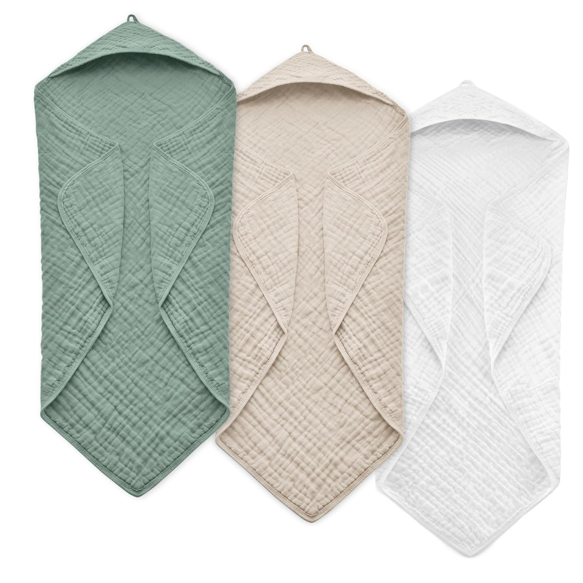 FAVERDIIY hooded baby towel with soft muslin cotton for gentle skin comfort.
