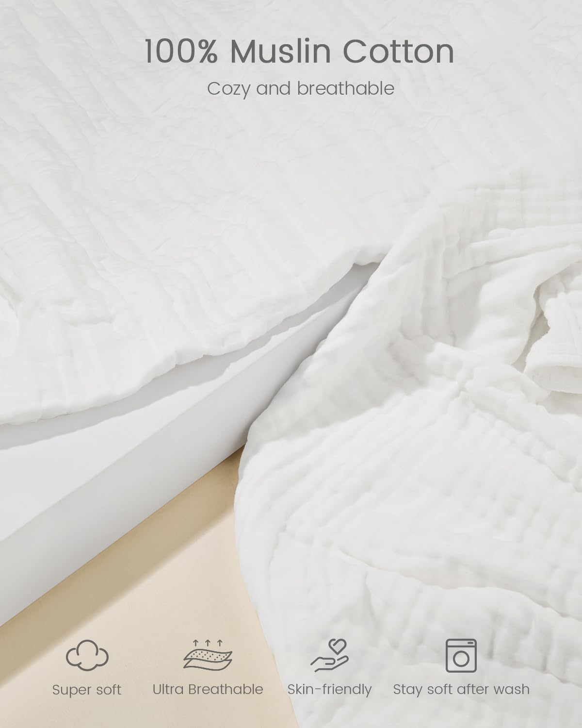 FAVERDIIY six-layer muslin honeycomb towel for fast absorption