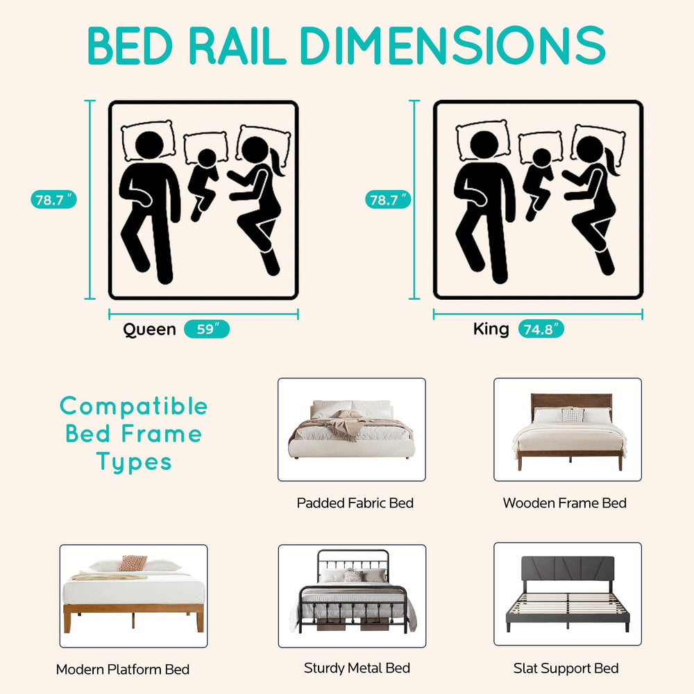 FAVIRZCE bed rail with easy one-hand lifting mechanism