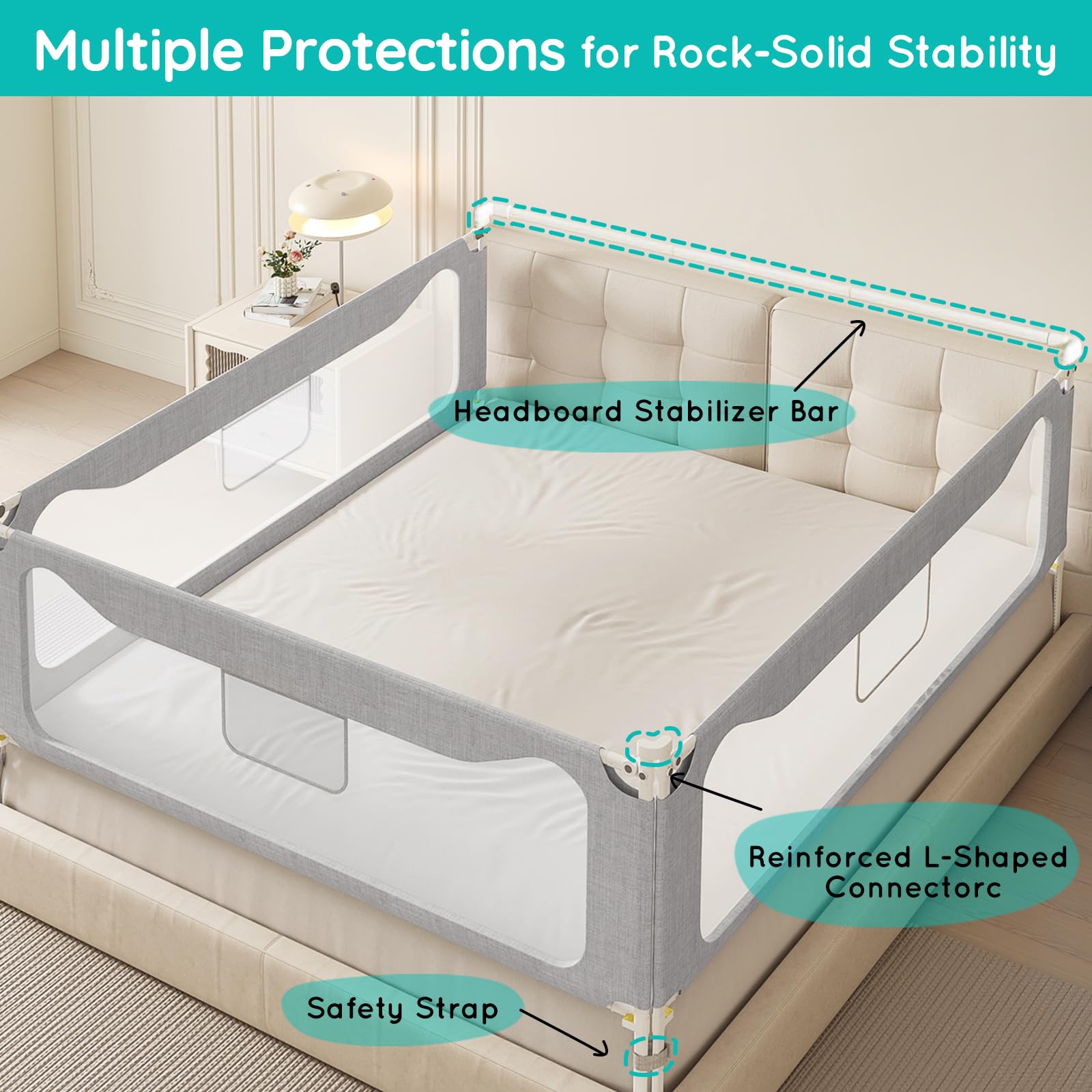 FAVIRZCE measurement note image highlights checking bed dimensions before purchase
