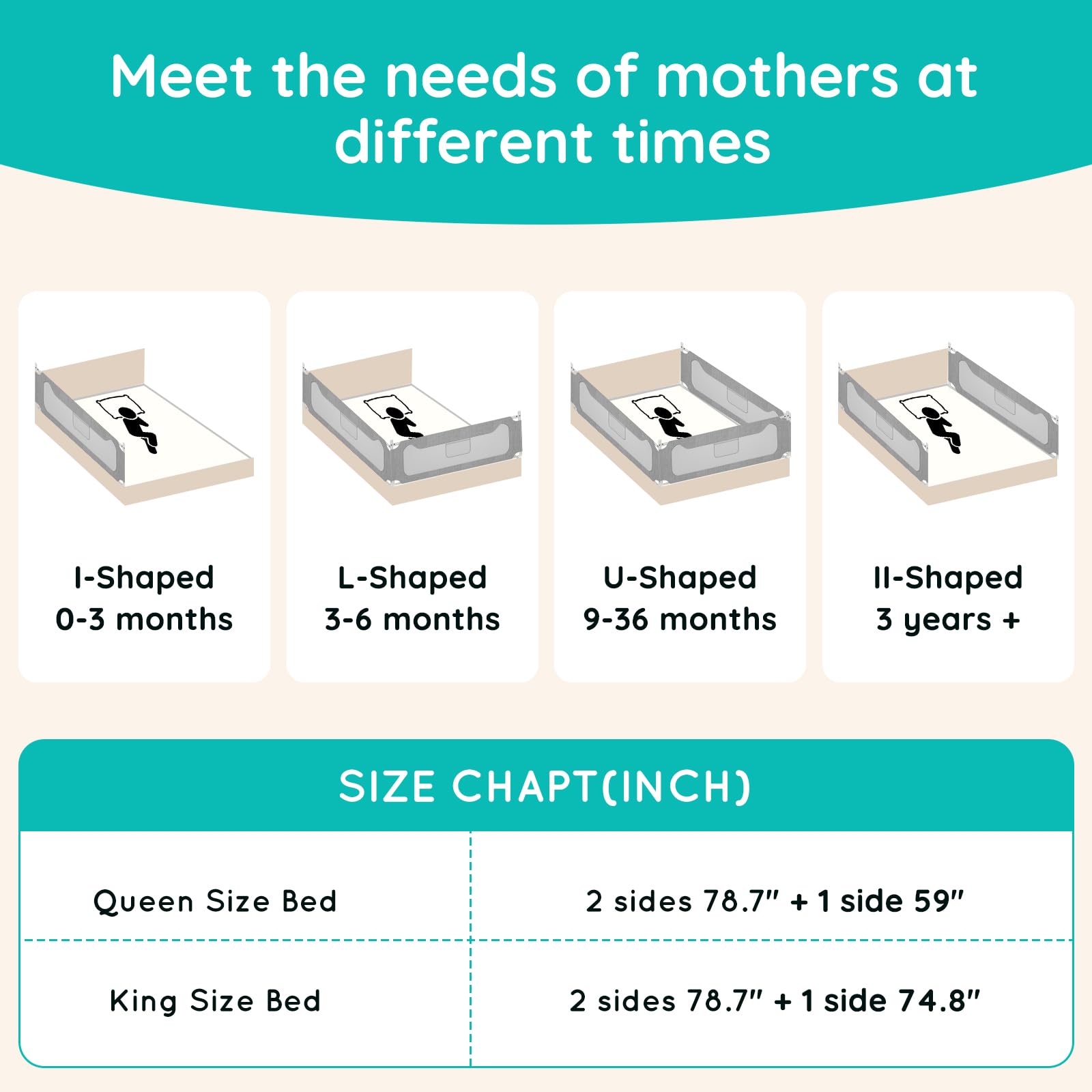 FAVIRZCE One-hand operation bed rail enables quick access during the night.