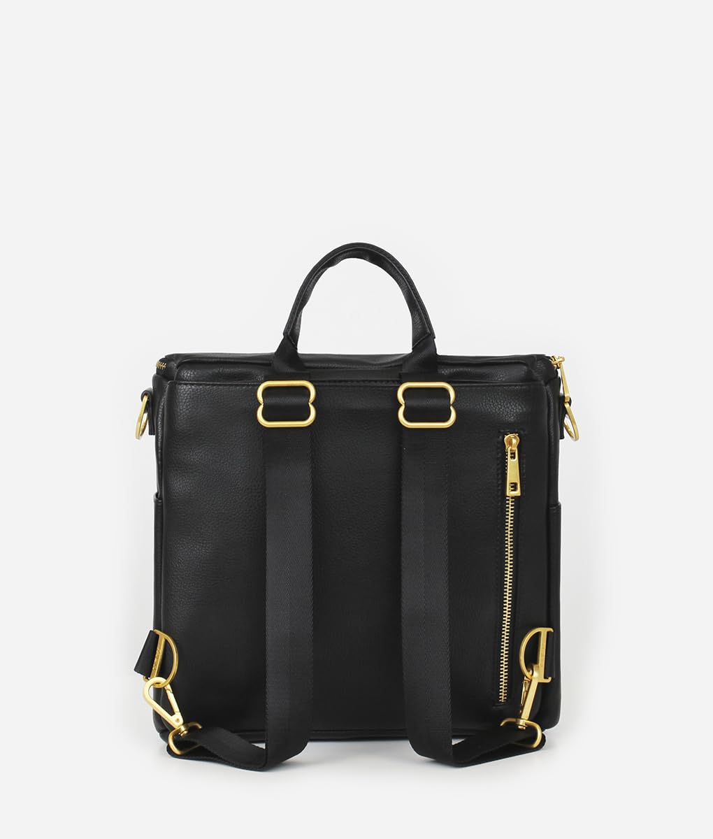 FAWN DESIGN Mini Diaper Bag exterior pocket closeup showing smart storage.