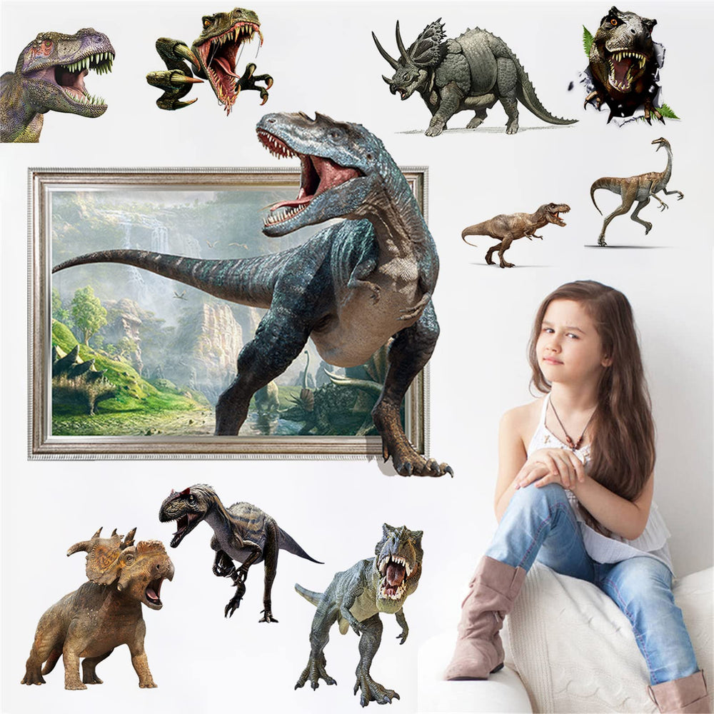 FAYYGYH dinosaur wall stickers in two sheets with bright colors for kids' rooms.