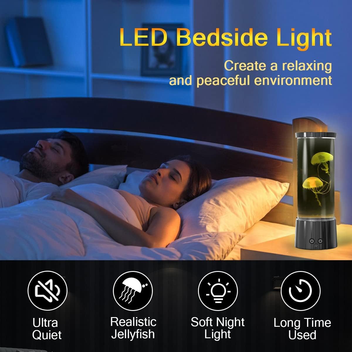 FBSPORT Jellyfish Lamp night mode features a quiet motor.
