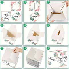 FCDECOR diaper raffle box easy setup showing folded sides