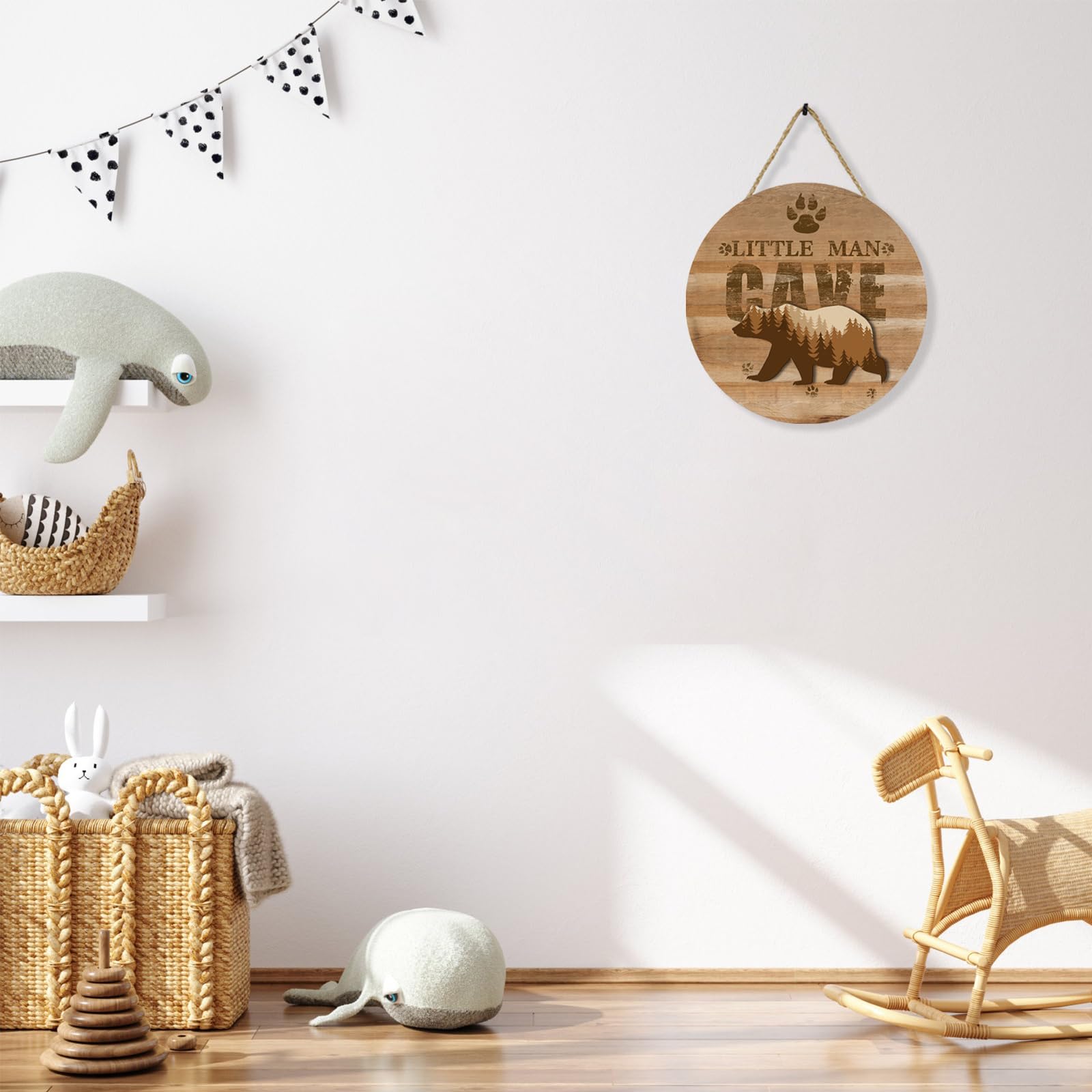 Fcimu lightweight, durable sign enhances baby boy room styling.