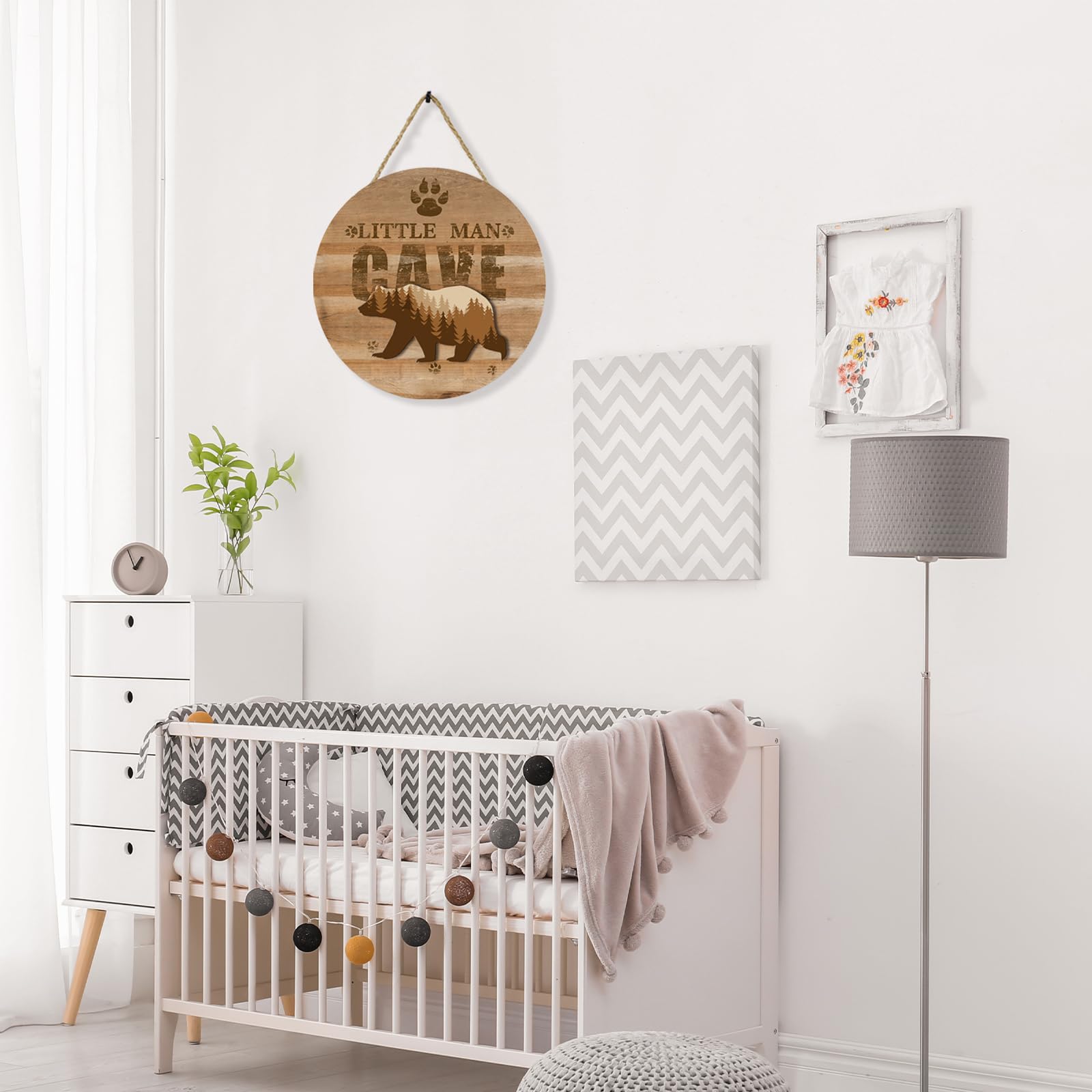 Fcimu easy-hang sign with back rope for quick wall mounting.