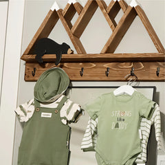 Fcimu Wooden Bear Nursery Decor close-up shows smooth wood