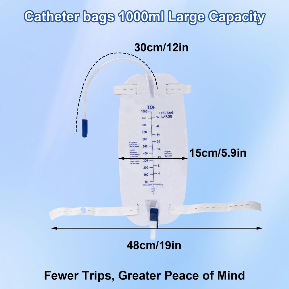 FDFuZhao leg bags with flip-tap drain enabling quick, one-handed emptying.