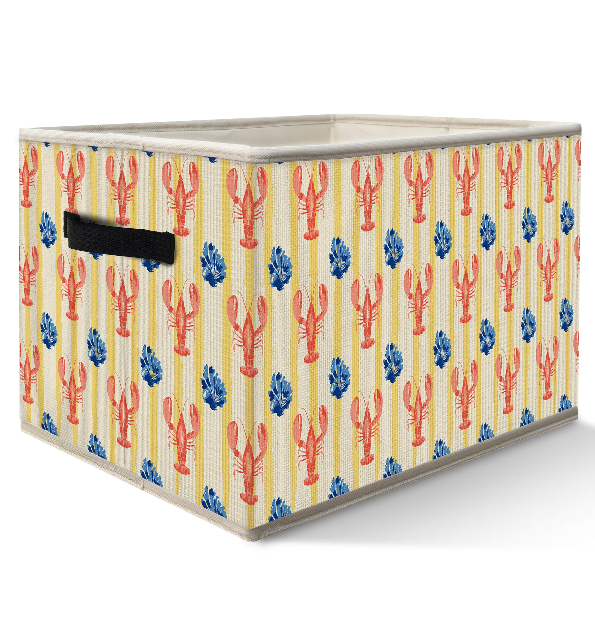 FDHSPAAM Coastal Beach Lobster storage bin with handles for easy organization.