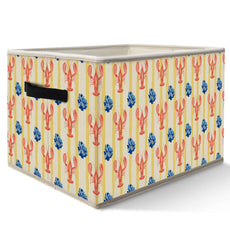FDHSPAAM Coastal Beach Lobster storage bin with handles for easy organization.