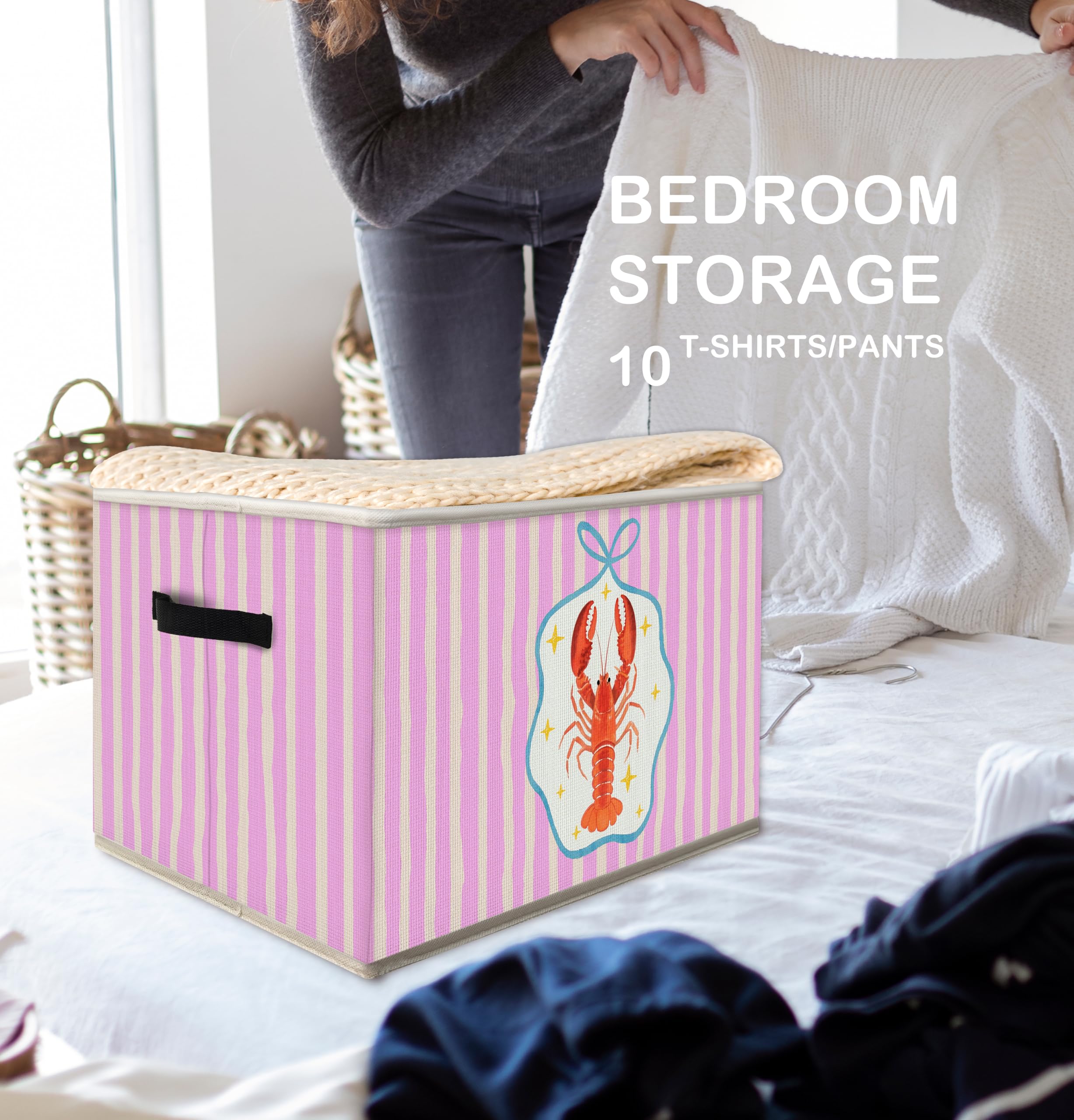 FDHSPAAM collapsible fabric storage basket folds flat for space-saving storage.