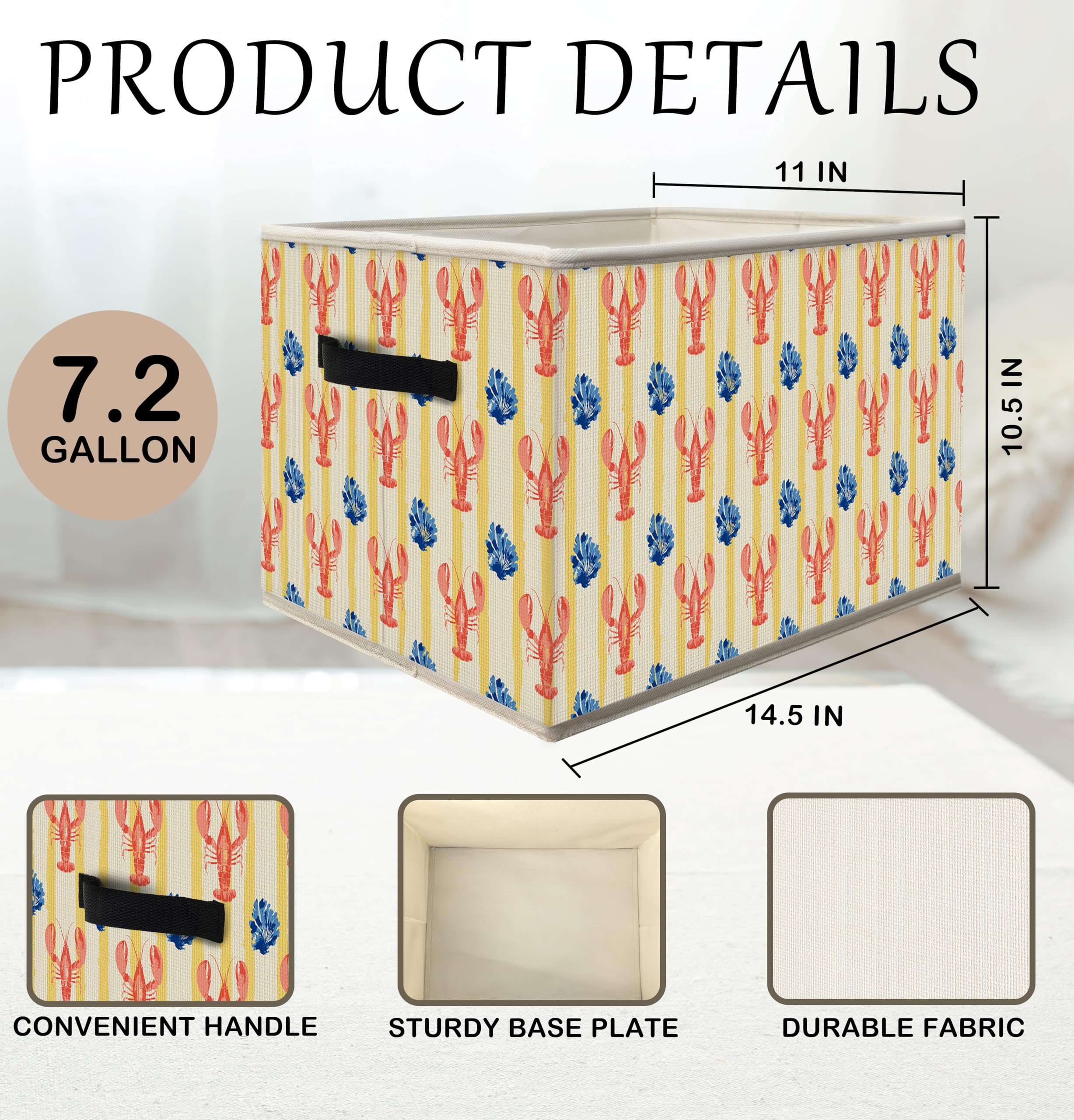FDHSPAAM Decorative foldable storage bin on a shelf.