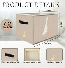 FDHSPAAM Duck-pattern decorative bin on a shelf for organization.