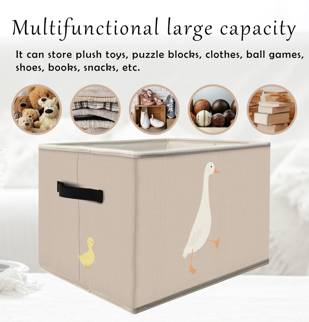 FDHSPAAM Foldable fabric storage basket shown collapsed for compact storage.