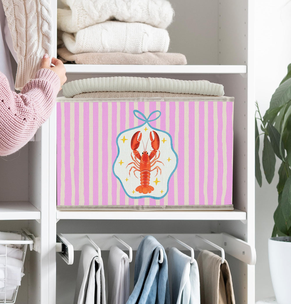FDHSPAAM preppy blue bow lobster pattern adds cheerful ocean-inspired décor.