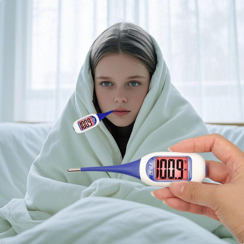 FDK thermometer designed for oral and underarm use for family care.