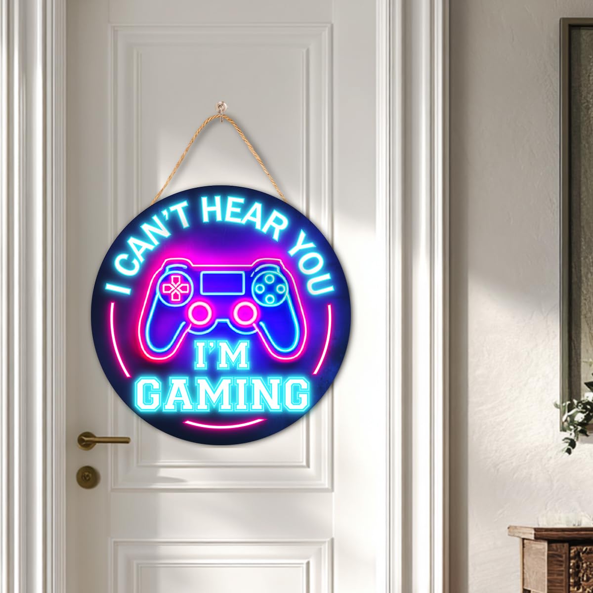 FDLLUS video game wood sign fits small spaces with 12 by 12 inch charm.