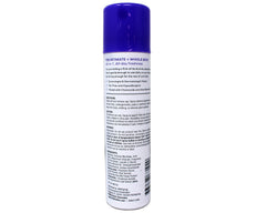 Dermatologist-tested FDS spray bottle highlights talc-free, quick-dry formula.