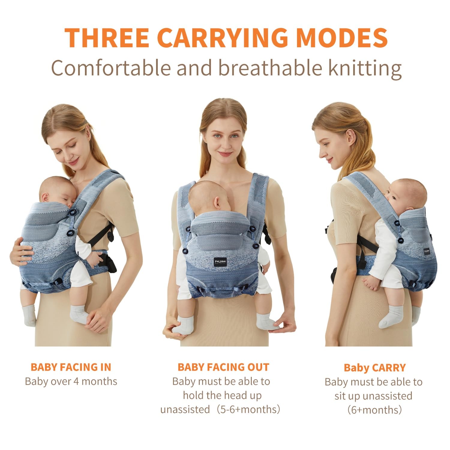 Fe Li Hua baby carrier in inward-facing mode for close parent-child bonding