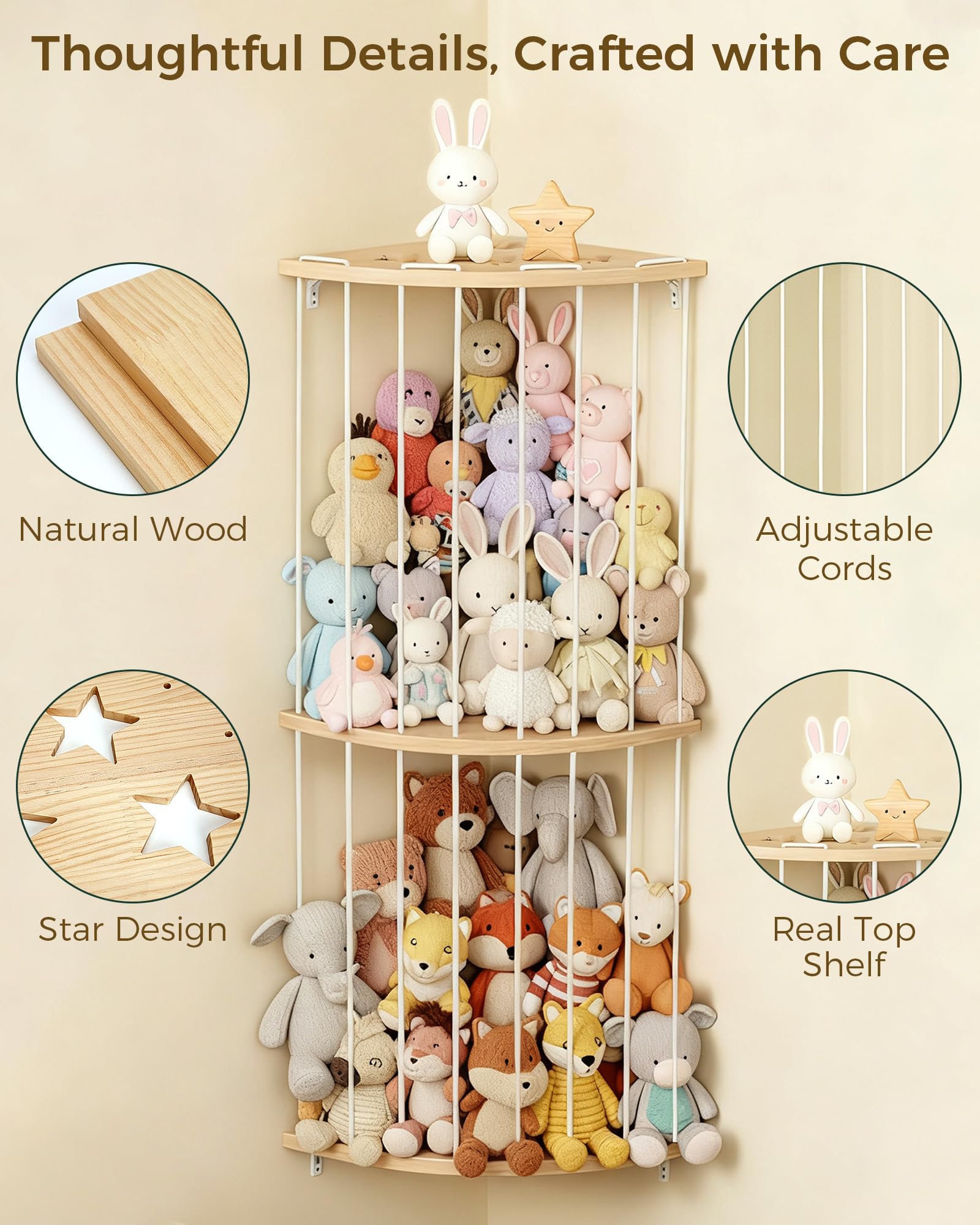 Feagar corner space-saving toy storage fits neatly into room corners