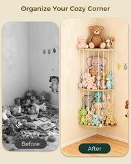 Feagar dual-layer plush toy organizer offering quick access and organized sizes