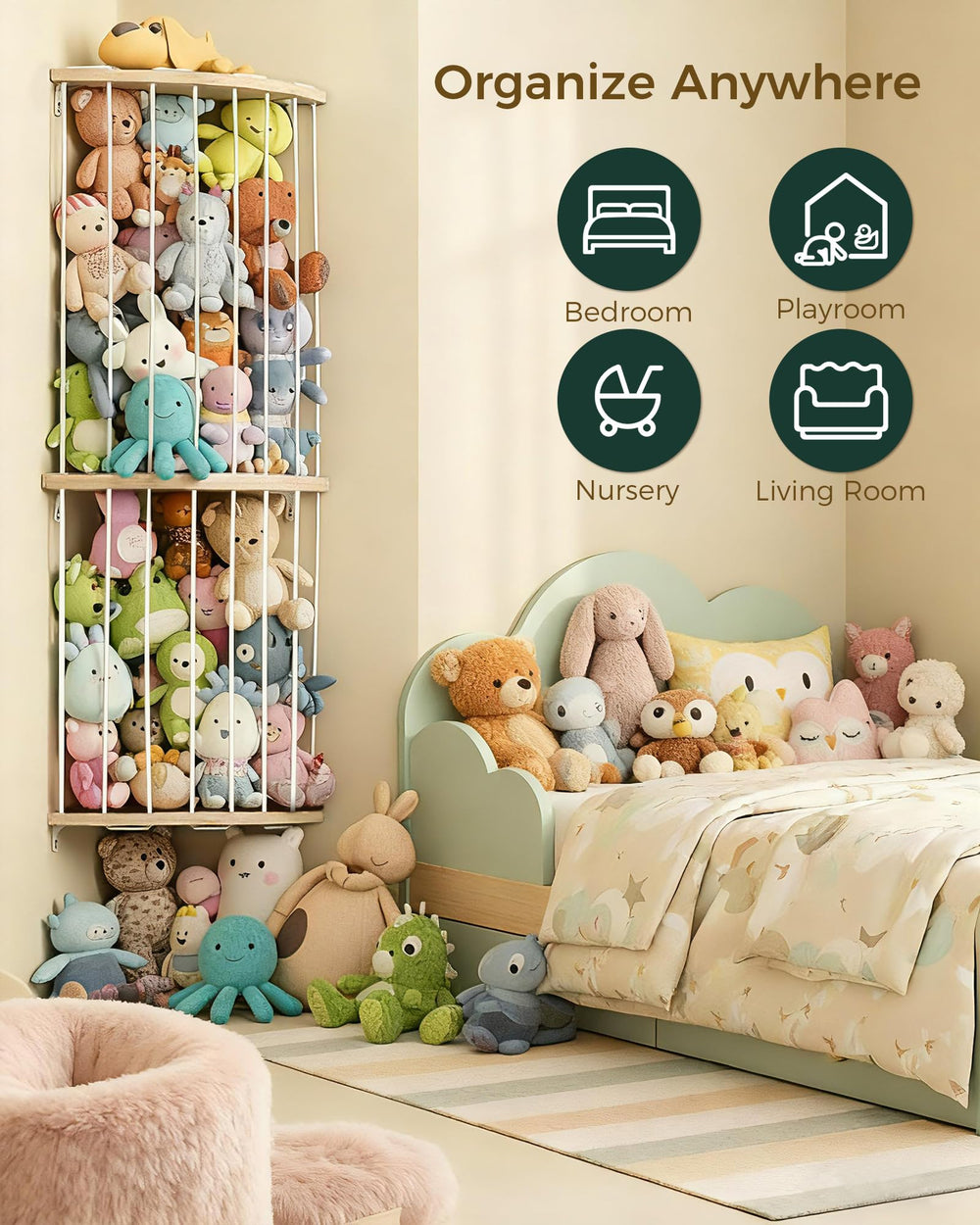 Feagar gift-ready plush toy storage ideal for kids' bedrooms and play areas