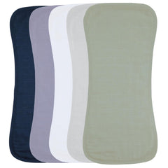 Featherhead burp cloth blue solid 22x11 offers full coverage during feeds.