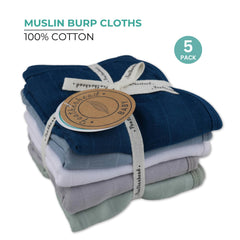 Featherhead burp cloths in a neatly stacked package for nursery storage.