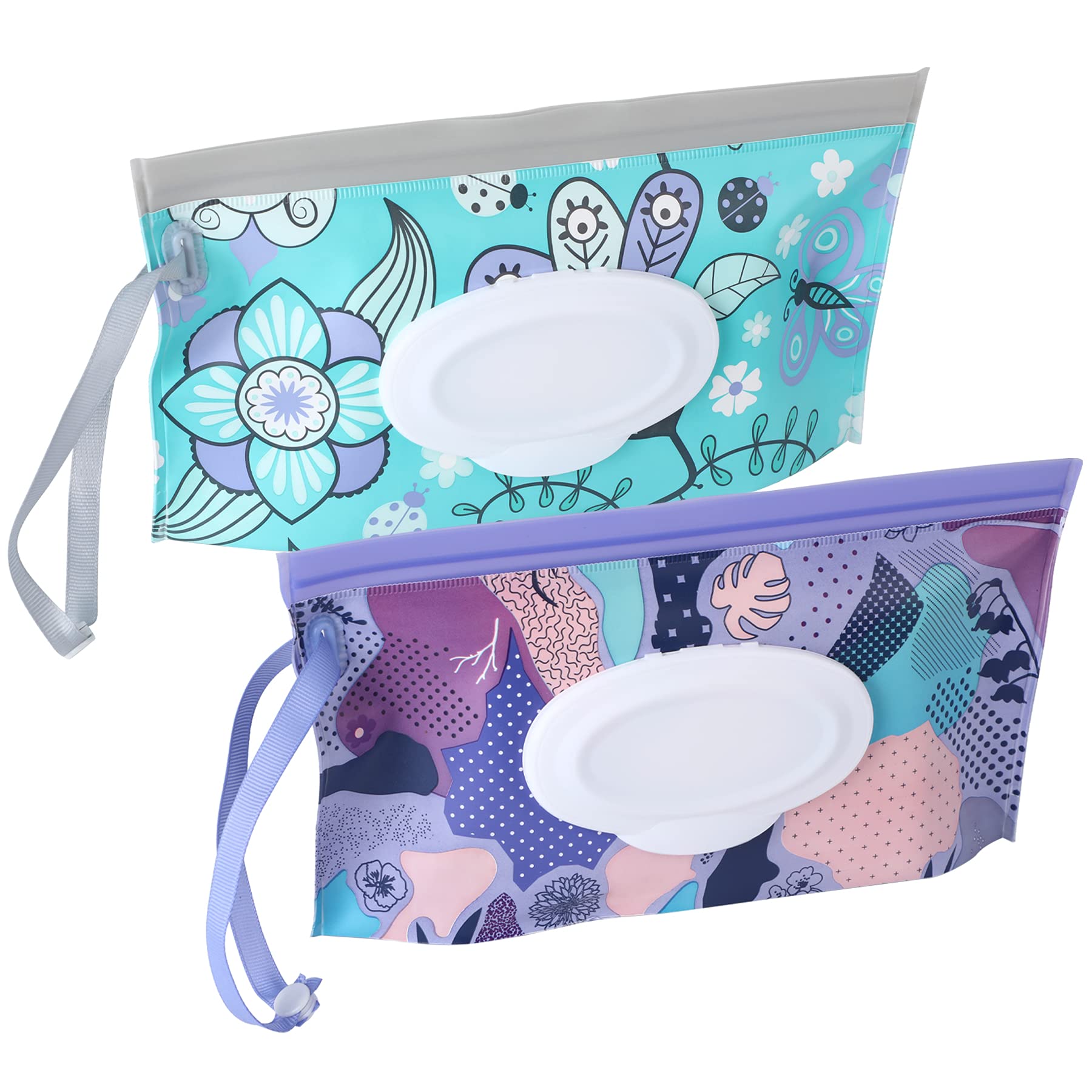 FEBSNOW wipe dispenser floral pattern for on-the-go diaper bag access