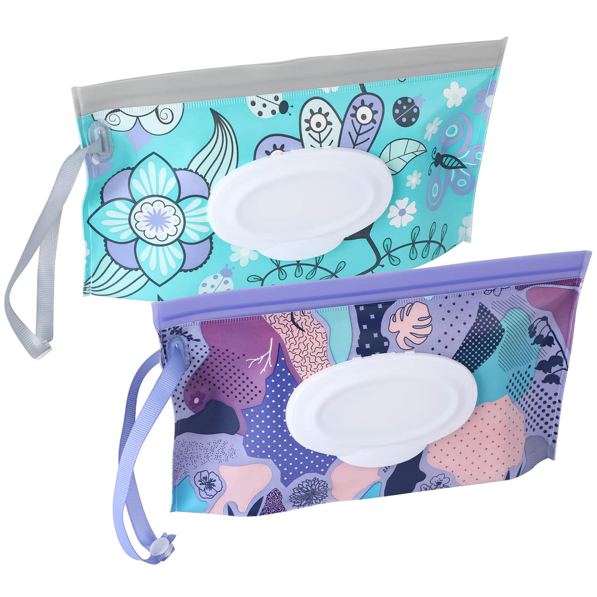 FEBSNOW wipe dispenser floral pattern for on-the-go diaper bag access