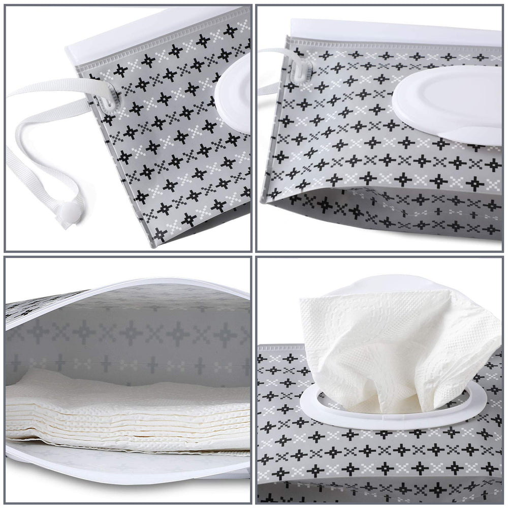 FEBSNOW portable wipe holder fits diaper bags for quick one-wipe access
