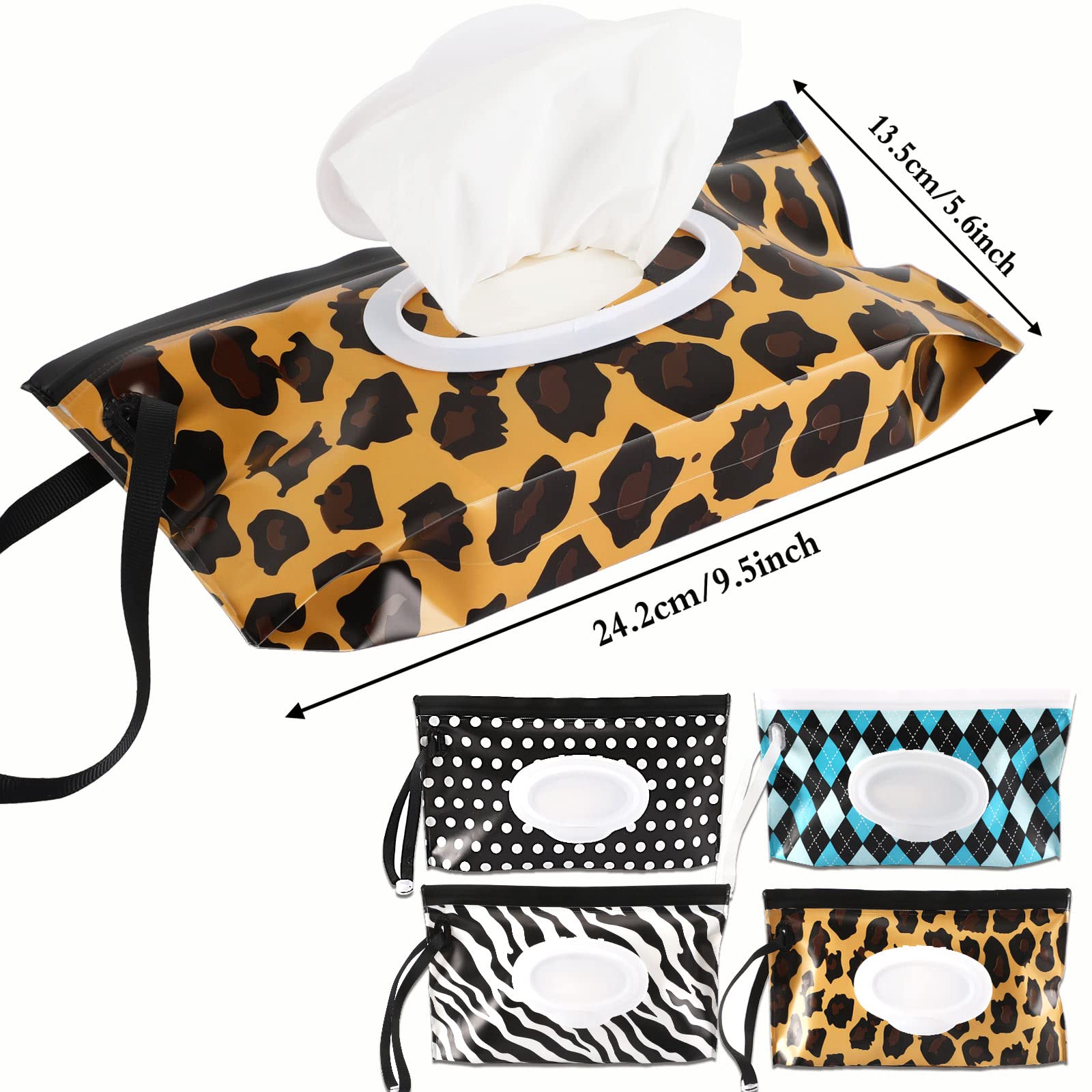 FEBSNOW portable wipe pouch refillable for on-the-go diaper bag use.