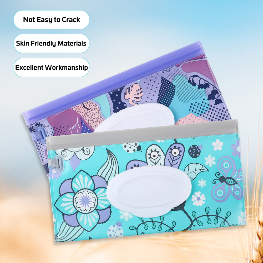 FEBSNOW zip-lock refillable wipe pouch in travel-friendly design