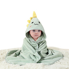 Febvao baby hooded towel front view highlights cozy hood and plush fabric