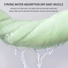 Febvao 31x31 hooded towel demonstrates roomy coverage for growing babies