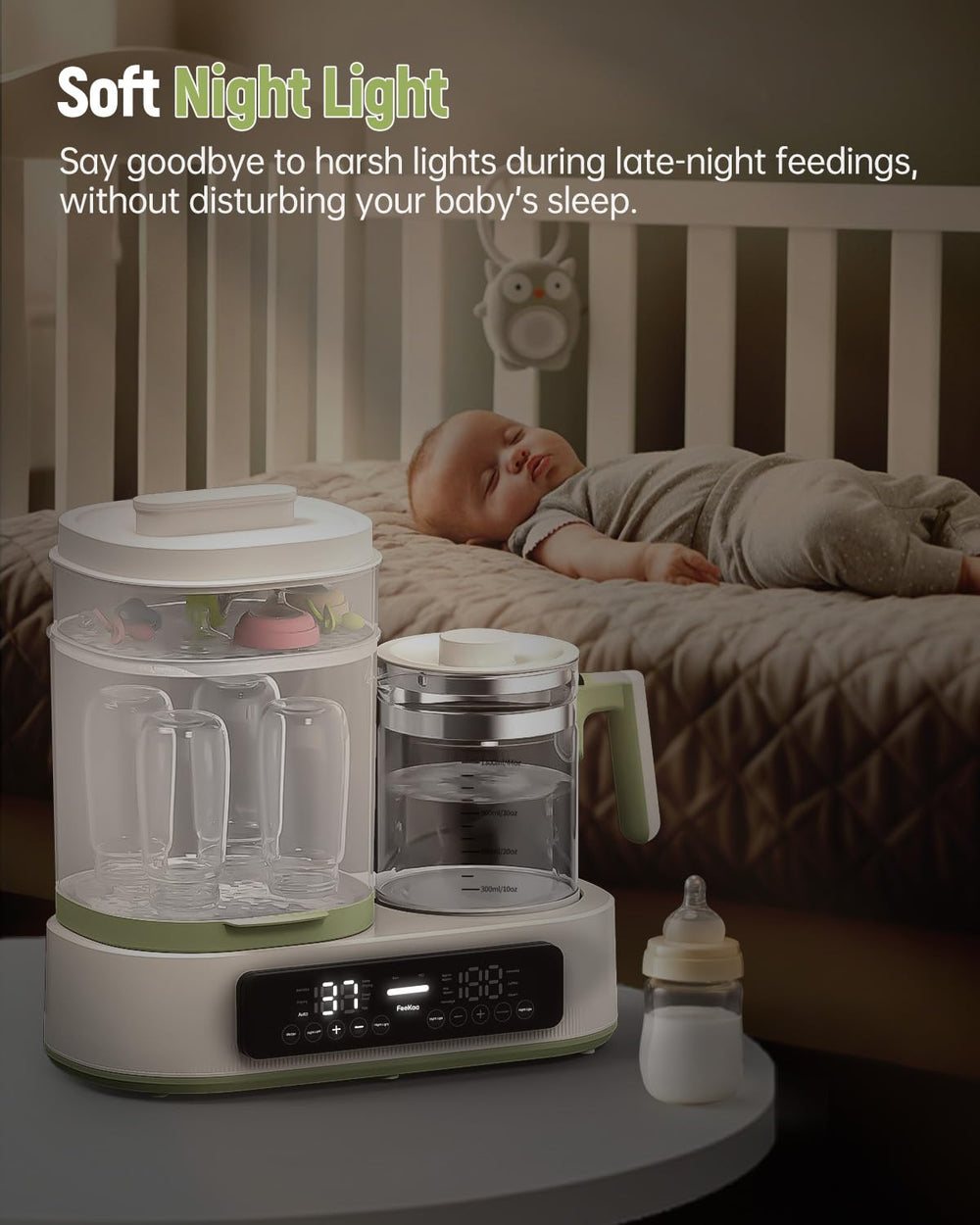 Feekaa night light provides gentle glow for midnight feeds