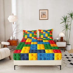 Feelyou kids bedding brick print pillowcase set adds color and cozy comfort.