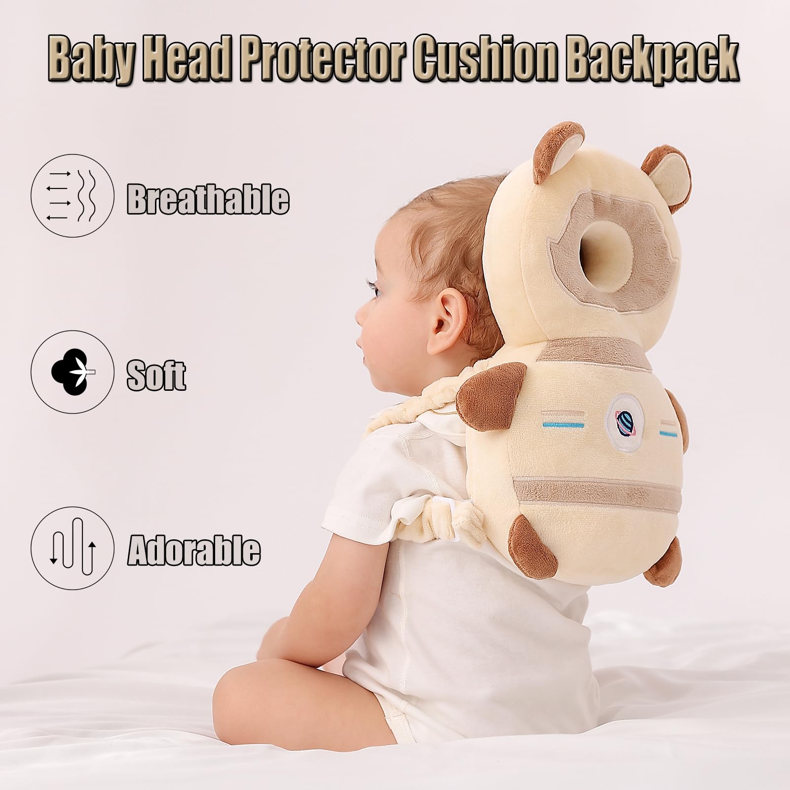 Feidoog adjustable strap system fits growing babies for crawling and walking