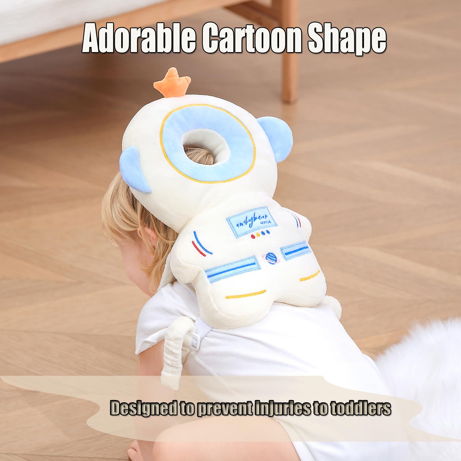 Feidoog astronaut-themed backpack on child during walking practice for exploration.