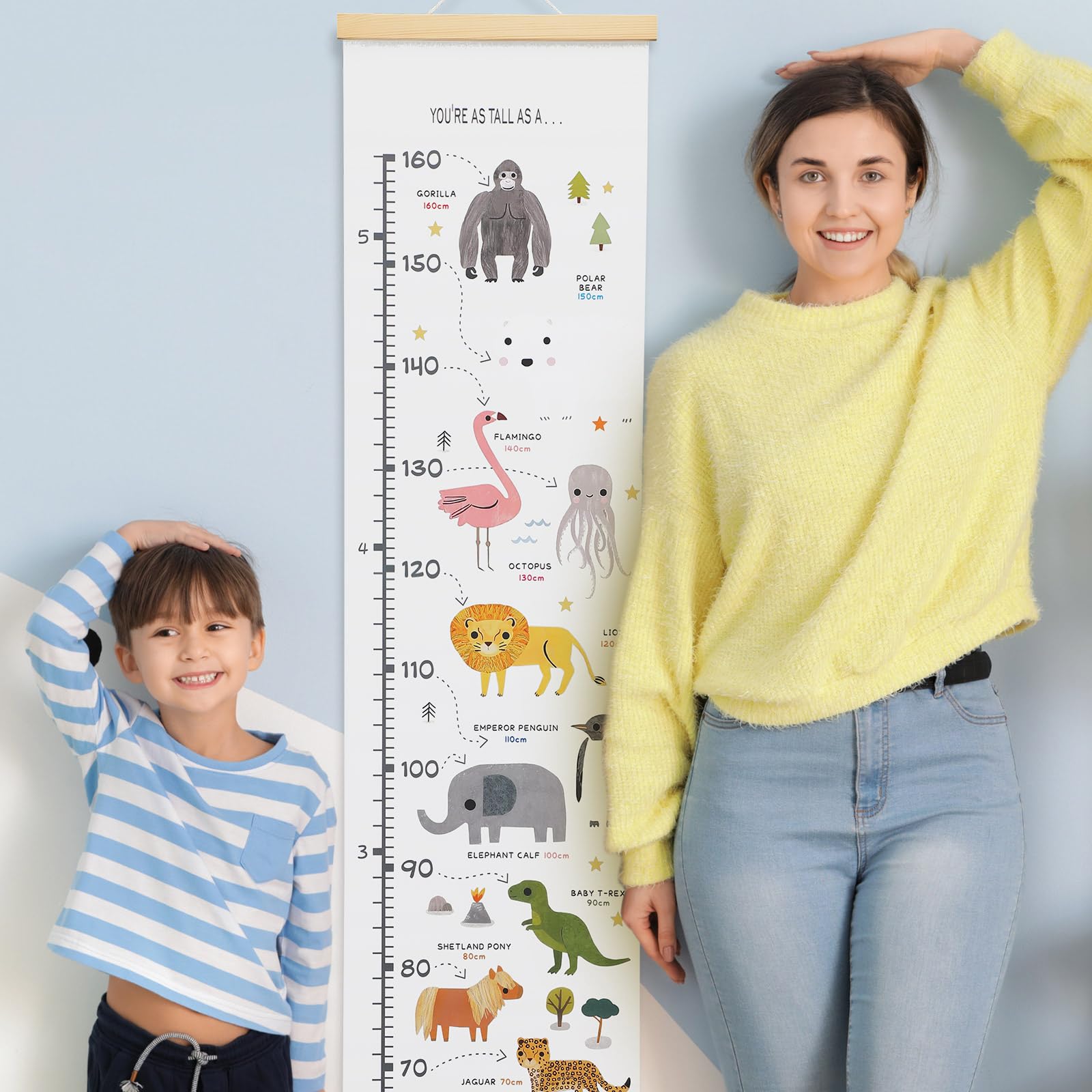 Feifeiya measurement scale shows cm, feet, and inches for precise tracking.