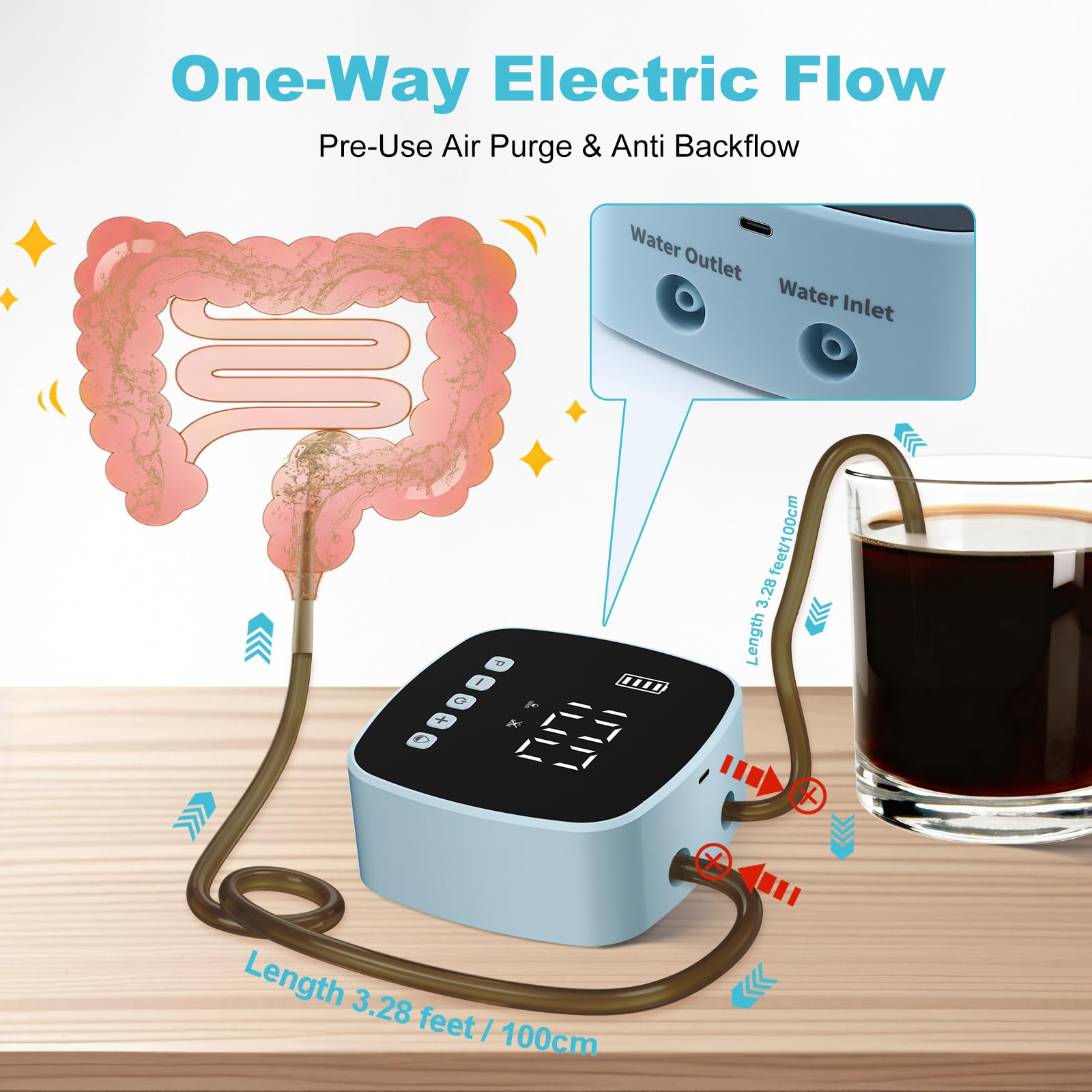 Feiorn Electric Enema Kit coffee enema compatibility supports varied routines.