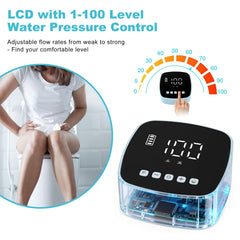 Feiorn Electric Enema Kit connected to external container ensures steady water flow for ease.