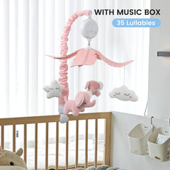 FEISIKE clamp-on crib mobile securely attaches to standard crib edges for easy installation.