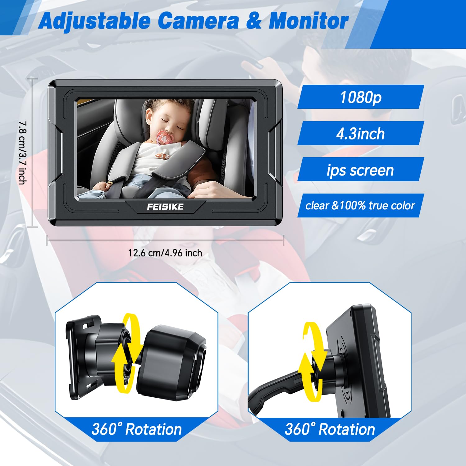 FEISIKE 12V car setup makes installation quick and tool-free.
