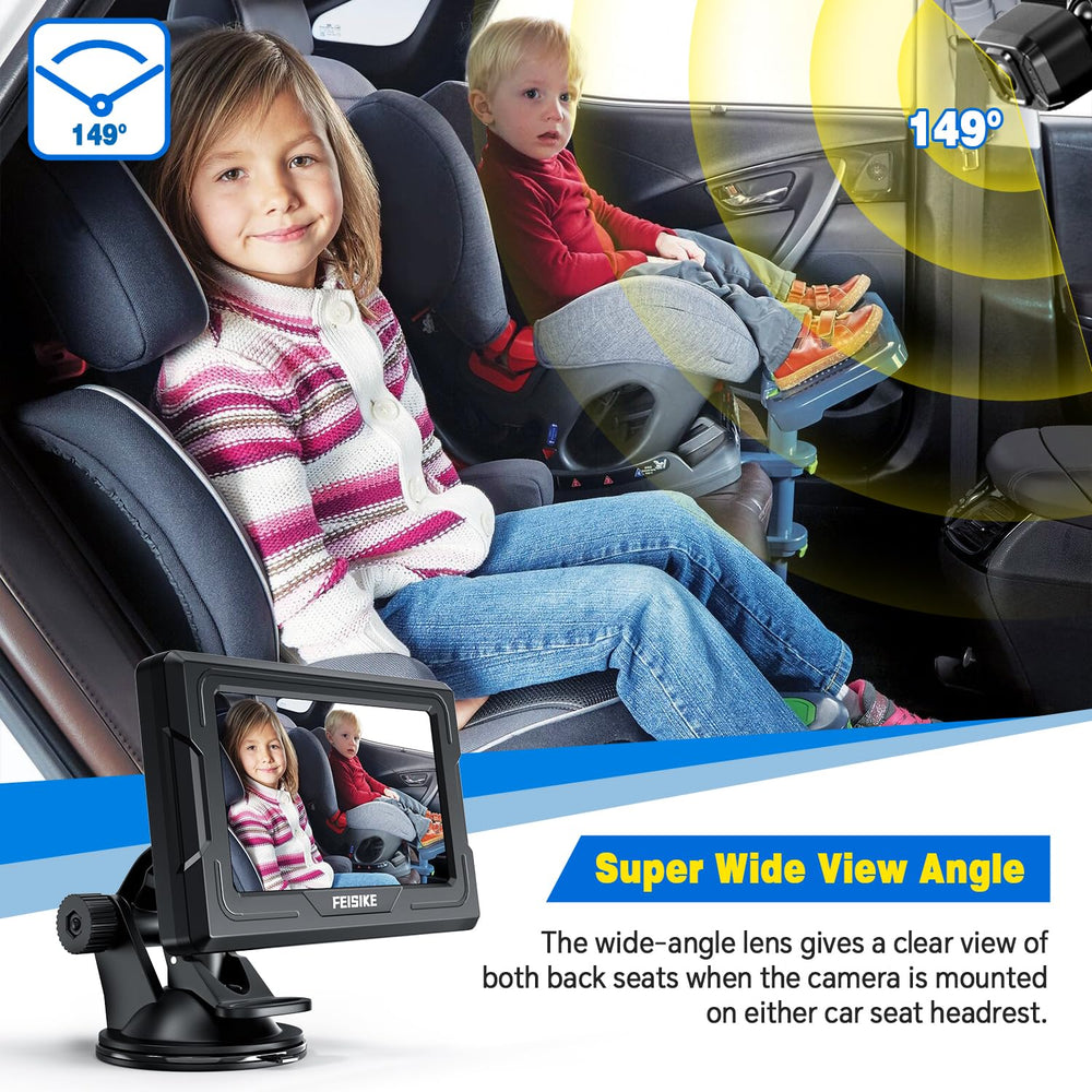 FEISIKE 360-degree rotation keeps the baby in sight from any seat angle.