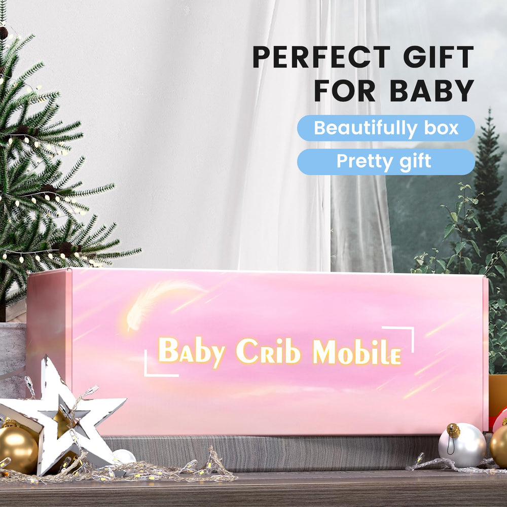 FEISIKE pink elephant themed crib mobile enhances visual and auditory cues for baby