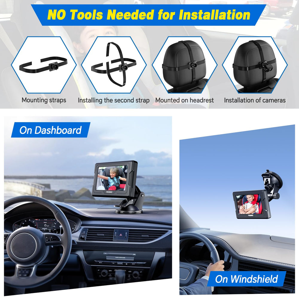 FEISIKE upgraded suction bracket ensures stable monitor placement on car surfaces.