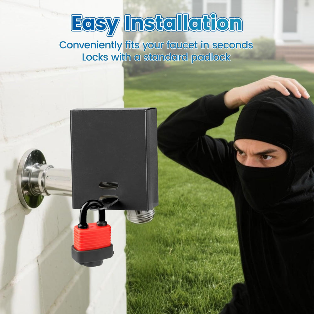 FeiTFX anti-theft faucet lock protects water use on rental sites.